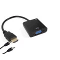 Cabo HDMI Mini de 15 cm para VGA Fêmea Cor Preta + Cabo P2 Estéreo - 34849-CB0360