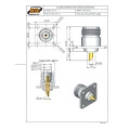Conector N 50 Ohms Fêmea Reto Painel Base Quadrada 25,40mm Furo Base 3,3mm - CF-2 - Gav 17- KLC