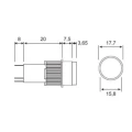 Mini Sinaleiro AC 250V/0.5A - DC 30V/1A - Azul - YLAY8E