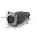 Conector Circular Macho e Fêmea DS1110-06-04LYP - 04 Vias - Connfly