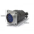 Conector Circular Macho e Fêmea DS1110-07-12 - 12 Vias - Connfly