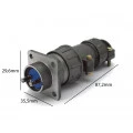 Conector Circular Macho e Fêmea DS1110-08-02 - 02 Vias - Connfly