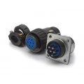 Conector Circular Macho e Fêmea DS1110-08-07LYP - 07 Vias - Connfly