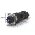 Conector Circular Macho e Fêmea DS1110-08-07LYP - 07 Vias - Connfly