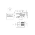 Conector RJ12 6P6C 6 Vias -  DS1122-6P6C