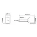 Terminal Tubular Ilhós Isolado 18 AWG 0.75mm² Cinza - ES18075-2 - Eletro Service