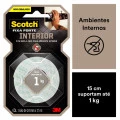 Fita 3M Dupla Face Scotch Fixa Forte Espuma - Uso Interno - 24 mm x 1,5 m