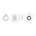 Push Button com Trava Liga/Desliga com LED AZ/VM/VD - FLM-16