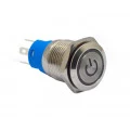 Push Button com Trava Liga/Desliga com LED AZ/VM/VD - FLM-16