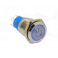 Push Button com Trava Liga/Desliga com LED AZ/VM/VD - FLM-16