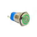 Push Button com Trava Liga/Desliga com LED AZ/VM/VD - FLM-16