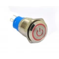 Push Button com Trava Liga/Desliga com LED AZ/VM/VD - FLM-16