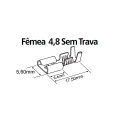 Terminal Faston Fêmea 4,8mm sem Trava FRU211201