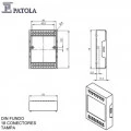 Caixa Plástica Din FDO 18 Conectores 75x55x105 - Patola - Caixa 100