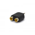 Adaptador Plug P2 Mono 3,5mm para Jack RCA Duplo Estéreo - JD-W8012 - Jinda