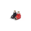 Adaptador Plug RCA para Jack RCA 90º - Preto ou Vermelho - JD15-3063 - Jinda