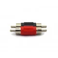 Adaptador Plug RCA para Plug RCA - Cores Preto e Vermelho - JL16067 - Jiali