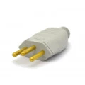 Plug Tomada 2P + T 10A/250V Cinza - 071E - Enerbras 