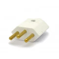 Plug Tomada 2P+T 10A/250V Branco - PLD1-3 - Margirius 