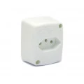 Tomada Branca Sobrepor 2P+T 10A/250V - 050EB - Enerbras