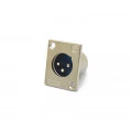 Conector XLR Macho 3 Pinos para Painel JL33040A - Jiali