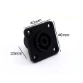Conector SpeakOn Quadrado Fêmea para Painel 4 Vias - JL33050