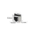 Conector RJ45 Fêmea 8 vias Blindado 90º PCI - JL46057