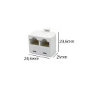 Adaptador RJ45 Macho para 2 RJ45 Fêmea 08 Vias - 8P8C/2X8P8C - JL52010C - Jiali