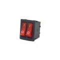 Chave Gangorra / Tecla Dupla com 6 Terminais e Neon 15A/250V - Vermelha - KCD3-202N