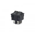 Chave Gangorra / Tecla Dupla com 6 Terminais 6A/250V Preta - KCD5-202