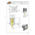 Conector UHF Fêmea Reto Painel Base Quadrada 25,40mm - KF-1 - Gav 93 - KLC