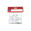 Kit de Leds Difusos 5mm Vermelho, Verde, Amarelo e Azul - Total 32 Leds