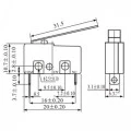 Chave Micro Switch com Haste de 31,5mm 5A/125/250V 3T - KW11-3Z-5