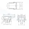 Chave para Gancho de Telefone 6 Terminais - KW9-XW - Hook Switch 