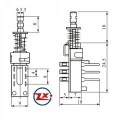 Chave Push Button com 6 Terminais sem Trava e sem Aba - KZJ-2x2