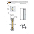 Adaptador de Conversão BNC 50 Ohms Fêmea X Fêmea  Reto para Painel Base Quadrada 17,50mm - LA-4 - Gav 72 - KLC