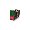 Botão Duplo Faceado com Iluminação Central 56mm para Furo de 22mm 1NA+1NF - LAY80-PW855 - JNG