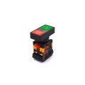 Botão Duplo Faceado com Iluminação Central 56mm para Furo de 22mm 1NA+1NF - LAY80-PW855 - JNG