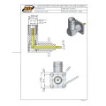 Conector BNC 50 Ohms Fêmea Angular Painel Base Quadrada 17,50mm - LF-7 - Gav 23 - KLC