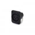 Conector XLR 90° Fêmea 3 Vias PCI para Painel - LS-1029