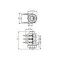 Jack J10 Estéreo com 6 Terminais com Furo PCI - LS-2039