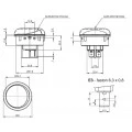 Chave Gangorra / Tecla Bipolar 6A/120 VCA ou 3A/250Vac 16.223 Liga/Desliga M7FT6EE3S/352 - Margirius 