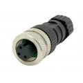 Conector M12 à Prova D'Água Fêmea 3 Vias - MB12FAAFF03ST