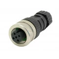 Conector M12 à Prova d'água Fêmea 5 Vias - MB12FAAFF05ST