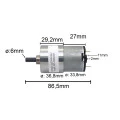 Micro Motor DC com Caixa de Redução 12V 3 RPM AK510/15PF12R3SE - Cód. Motor 13-1