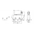 Chave Micro Switch com Alavanca de 15mm e Roldana SPDT ON-(ON) 3A 125/250VAC - MSW-13B - Jietong
