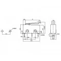 Chave Micro Switch com Alavanca de 17mm SPDT ON-(ON) 3A 125/250VAC - MSW-14B - Jietong