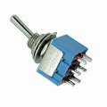 Chave Alavanca com 6 Terminais DPDT 6A/125Vac Liga/Liga - MTS-202