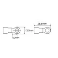 Terminal Olhal Isolado 22-16 AWG M10-3/8'' 0,25 à 1mm² Vermelho - OL2116 - Eletro Service