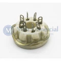 Soquete para Válvula de 8 Pinos (Octal) Cerâmico com anel de Fixação (Solda Fio) - 8PINS